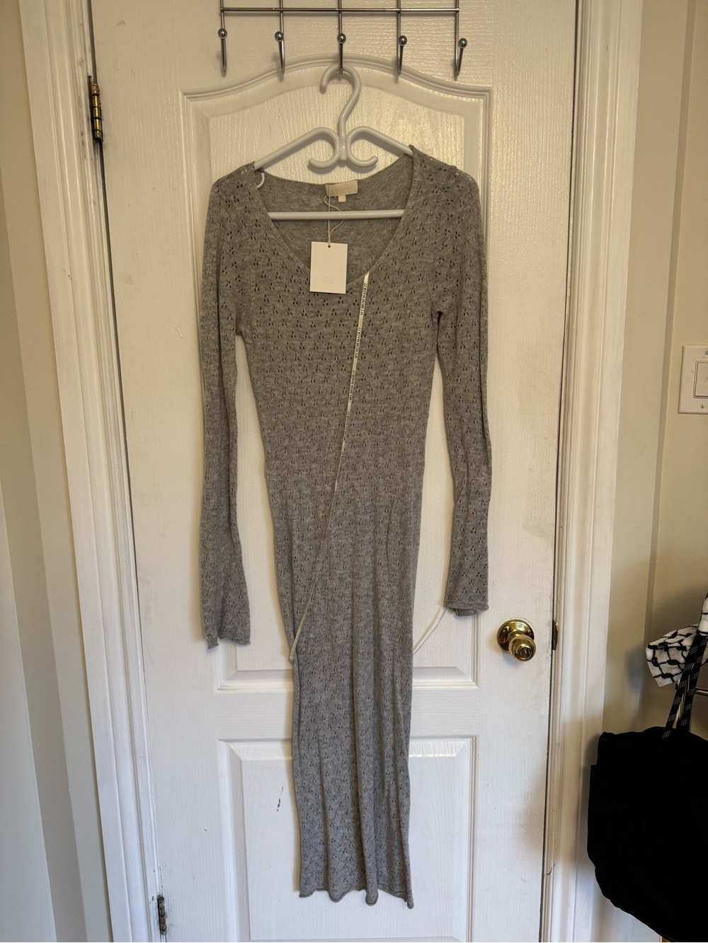 MY MUM MADE IT Soft knit Pointelle Dress - Grey
